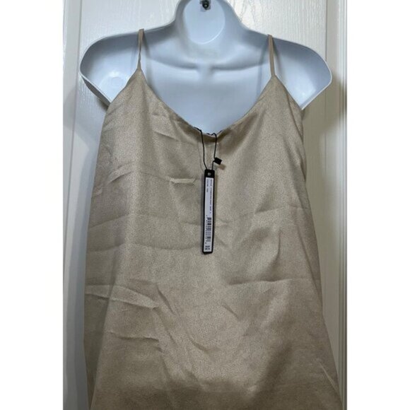 3 for $15 Harve Benard Gold Metallic Layered Sleeveless Cami Top, NWT Large - Picture 5 of 9